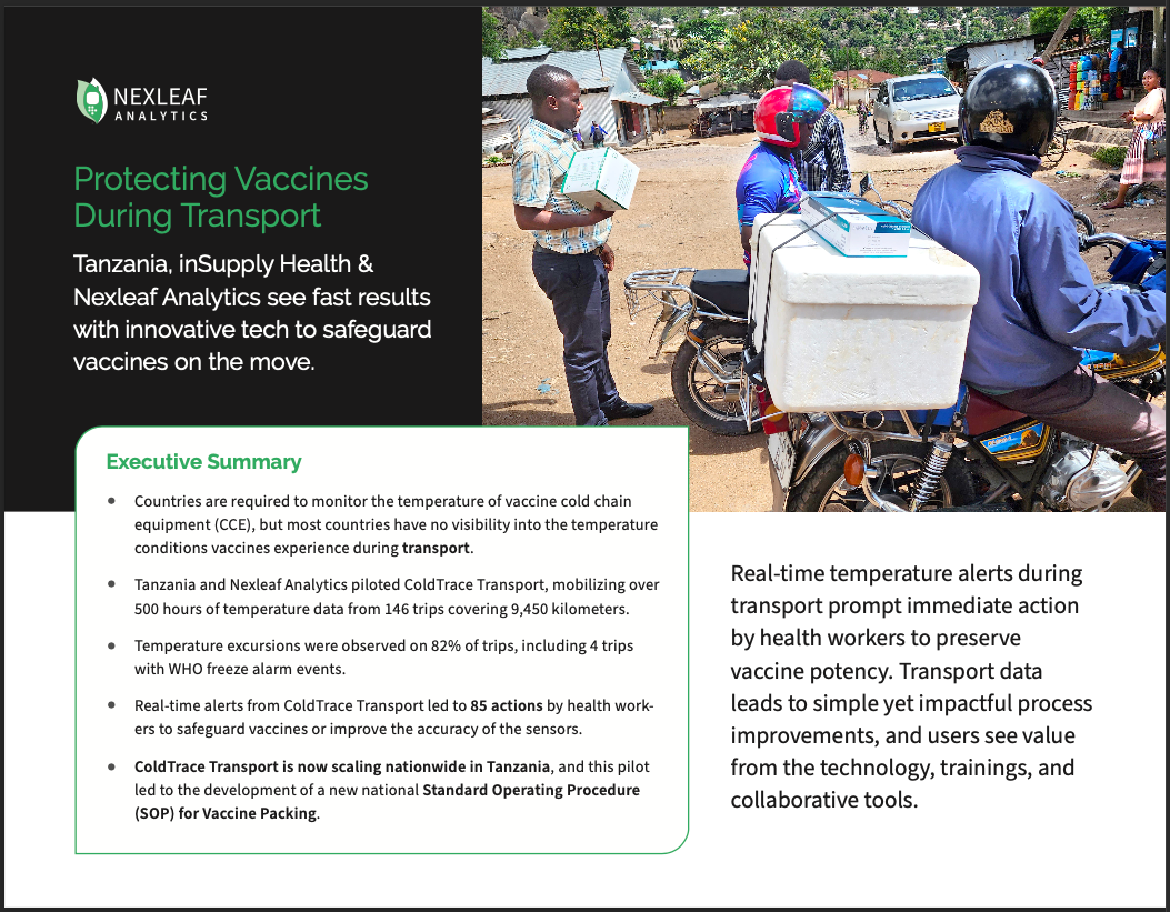 Image of the ColdTrace Transport Case Study cover page